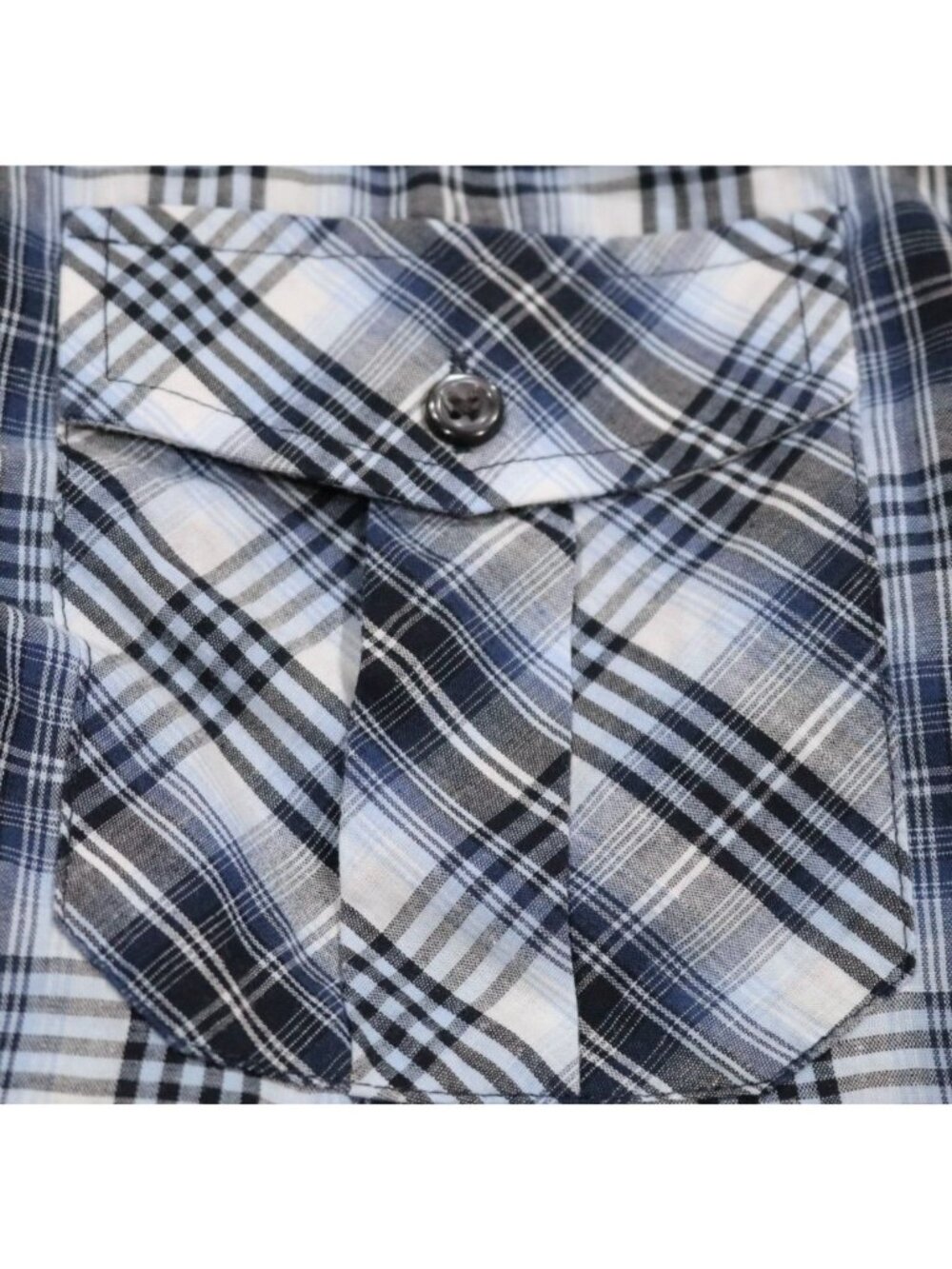 Western Utility Shirt Men XL Navy Plaid Button Up Indie Grunge Skater VTG 90 Y2K - Picture 6 of 10